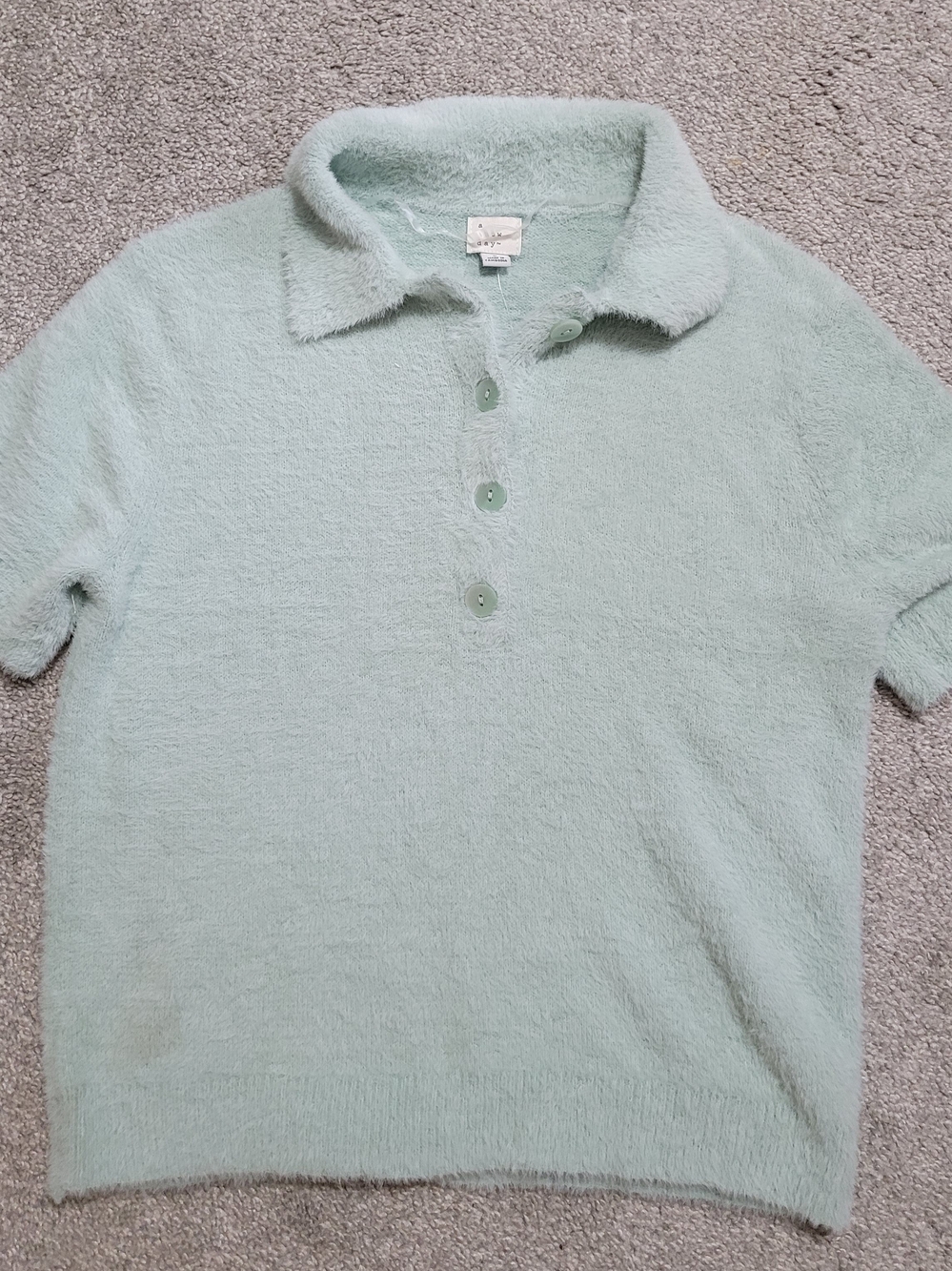 a new day Fuzzy Polo  Sweater
